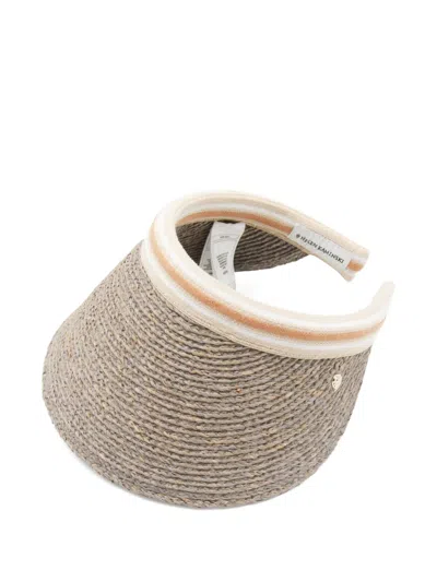 Helen Kaminski Open Top Woven Hat With Contrast Trim In Brown