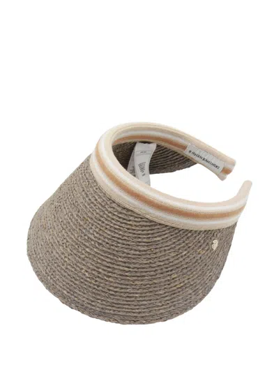Helen Kaminski Open Top Woven Hat With Contrast Trim In Brown