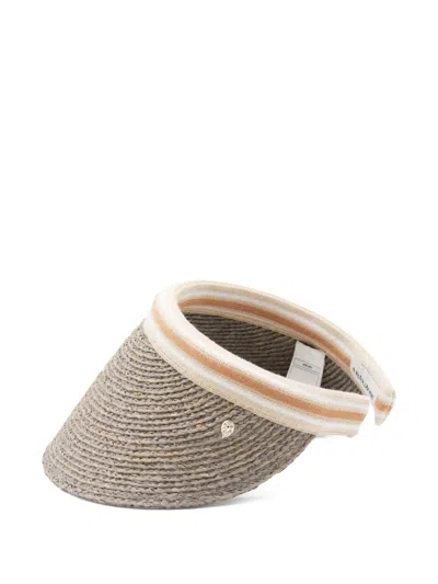 Helen Kaminski Open Top Woven Hat With Contrast Trim In Brown