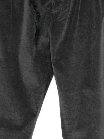 White Sand Drawstring-waist Trousers In Gray