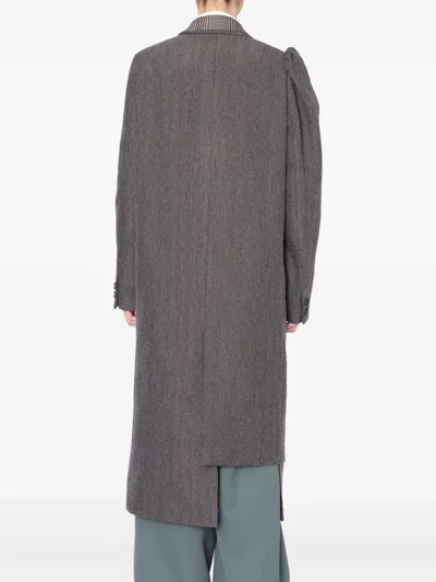 人字斜纹针织拼接外套