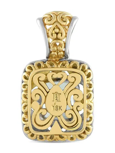 Pre-owned John Hardy 18k Yellow And White Gold Aquamarine Pendant