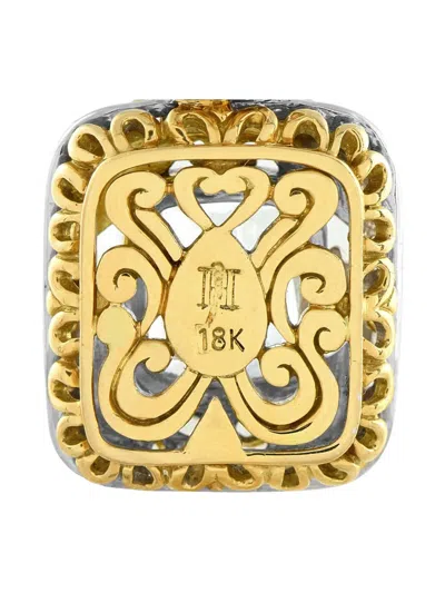 Pre-owned John Hardy 18k Yellow And White Gold Aquamarine Pendant