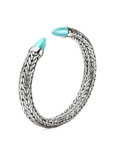 John Hardy Sterling Silver Turquoise Spear 50 Flex Cuff In Brown