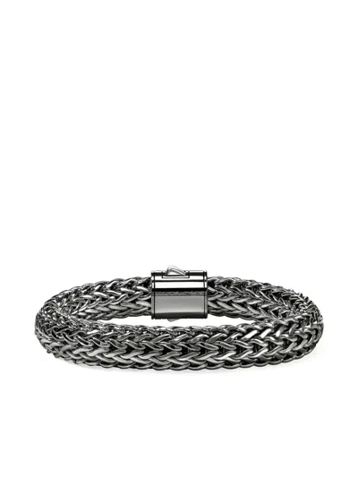 John Hardy Sterling Silver Icon Woven Bracelet In Brown