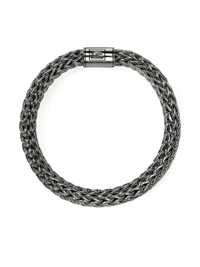 John Hardy Sterling Silver Icon Woven Bracelet In Brown