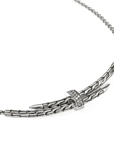 John Hardy Sterling Silver Diamond Necklace In Metallic