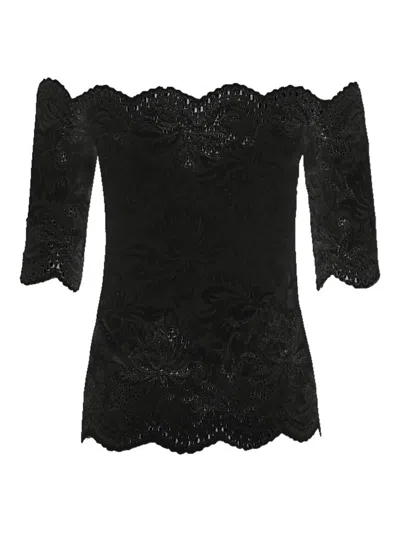 Rabanne Lace Off-shoulder Top In Black