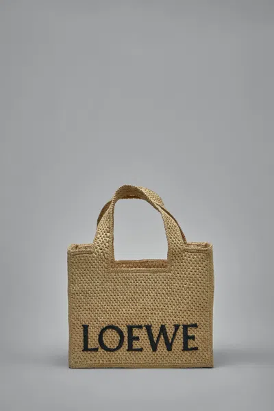 Loewe Women's Small Logo Font Tote Bag In Brown