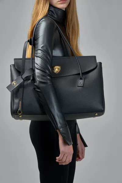 Balenciaga X Lamborghini Carrie Carry All Bag In Black