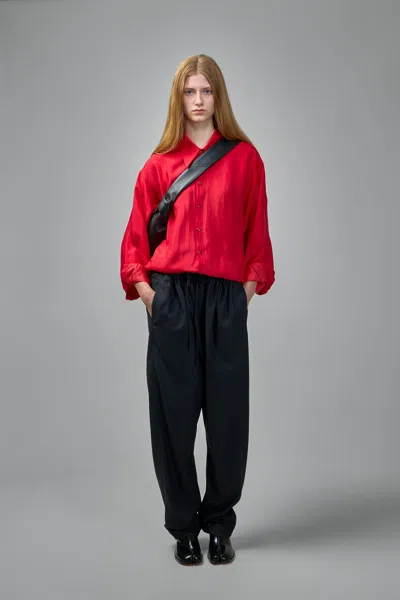 Lemaire Flowing Long Sleeve Shirt In Red