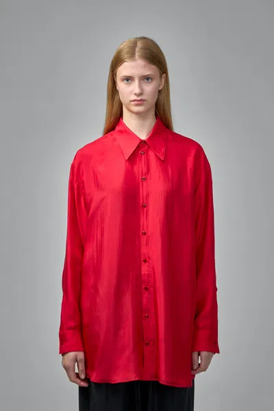 Lemaire Flowing Long Sleeve Shirt In Red
