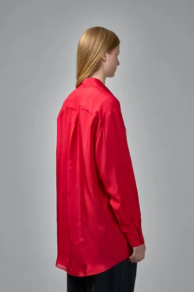 Lemaire Flowing Long Sleeve Shirt In Red