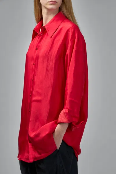 Lemaire Flowing Long Sleeve Shirt In Red