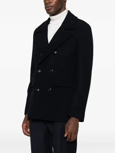 Manuel Ritz Double-breasted Coat In Black