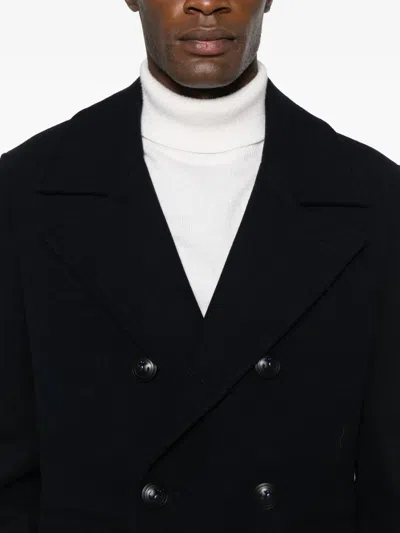 Manuel Ritz Double-breasted Coat In Black