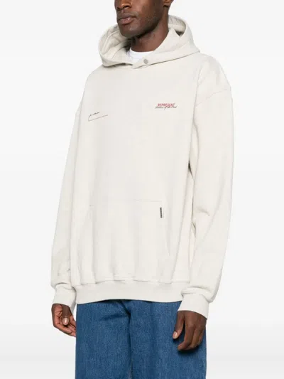 Represent Classic Hoodie With Front Kangaroo Pocket And Adjustable Drawstring In White