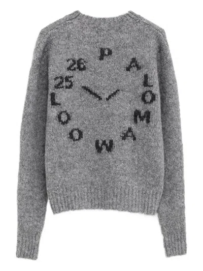 Paloma Wool Logo Intarsia Crewneck Jumper In Gray