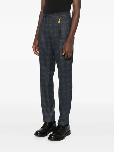 Manuel Ritz Check-pattern Trousers In Gray