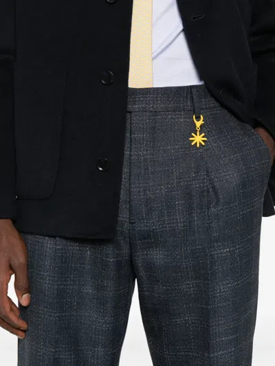 Manuel Ritz Check-pattern Trousers In Gray