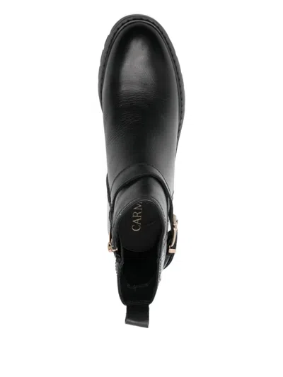 Carmela 60mm Crocodile-effect Boots In Black