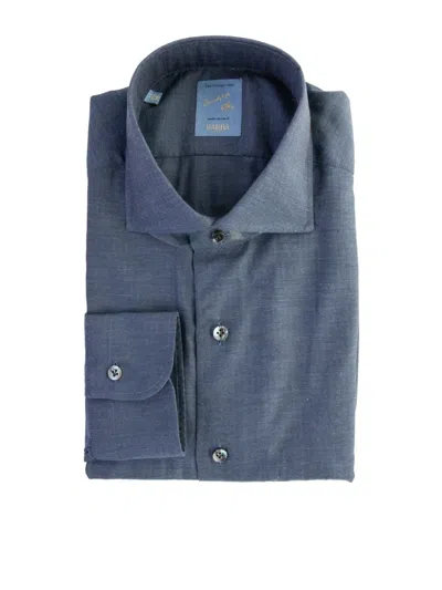 Barba Napoli Long-sleeve Shirt In Blue