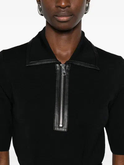 Liu •jo Zip-collar Dress In Black