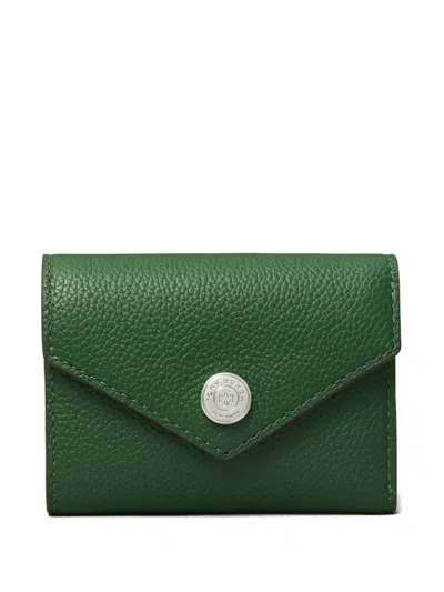 Tory Burch Pebble Envelope Small Wallet In Green