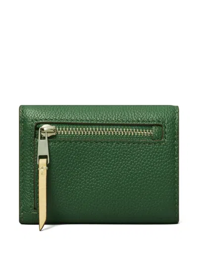Tory Burch Pebble Envelope Small Wallet In Green