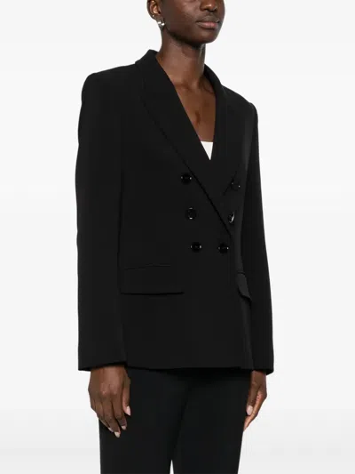 Marccain Double-breasted Suit Jacket In Black