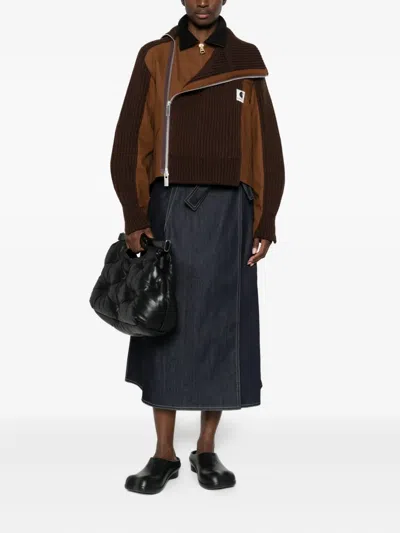Sacai X Carhartt Layered Jacket In Brown