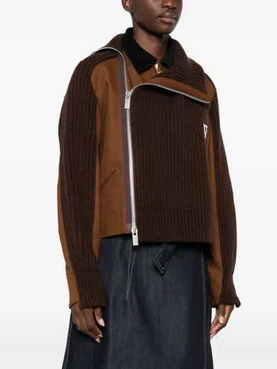 Sacai X Carhartt Layered Jacket In Brown