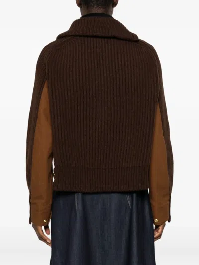 Sacai X Carhartt Layered Jacket In Brown