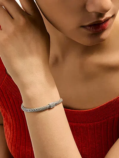 John Hardy Sterling Silver Icon Diamond Bracelet In Metallic
