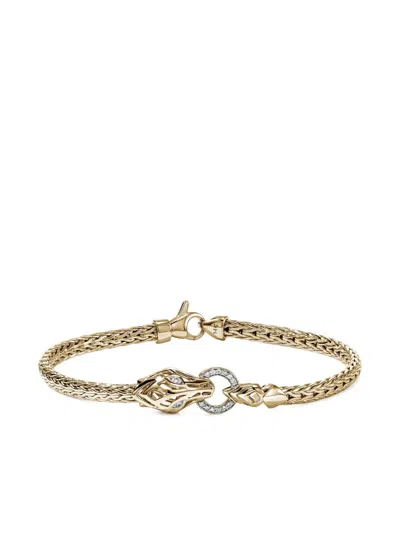 John Hardy Naga Bracelet Gold Diamonds 3.5mm In Gray