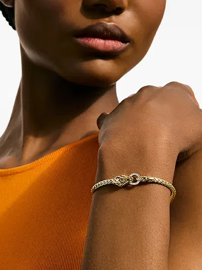 John Hardy Naga Bracelet Gold Diamonds 3.5mm In Gray