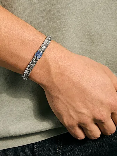 John Hardy Sterling Silver Icon Sapphire Bracelet In White