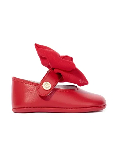Andanines Bow Strap Ballerinas In Red