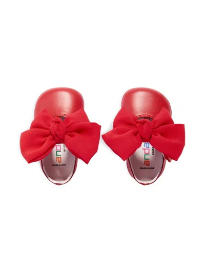 Andanines Bow Strap Ballerinas In Red