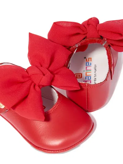 Andanines Bow Strap Ballerinas In Red