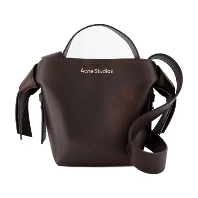 Acne Studios Musubi Mini Leather Shoulder Bag In Brown
