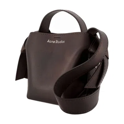 Acne Studios Musubi Mini Leather Shoulder Bag In Brown