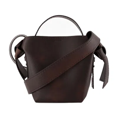 Acne Studios Musubi Mini Leather Shoulder Bag In Brown