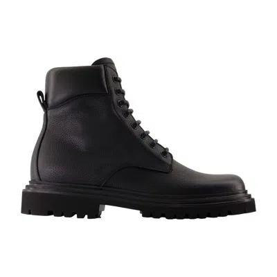 Dolce & Gabbana Day Classic Hammer Ankle Boots Dolce&gabbana Leather Black In Black