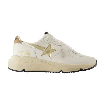 Golden Goose Running Sole Sneakers In Nappa With Laminated Star And Lizard Printed Heel Tab Shoes In White
