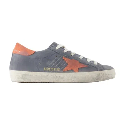 Golden Goose Super Star Nabuk Upper Toe And Tong In Blue