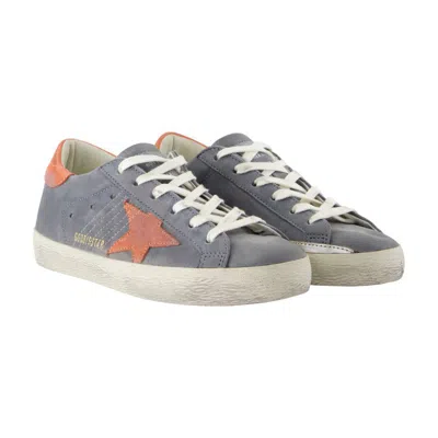 Golden Goose Super Star Nabuk Upper Toe And Tong In Blue