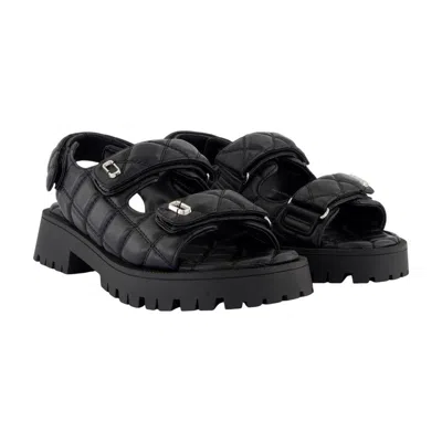 Marc Jacobs The Quilted Sunny Sandals In Black