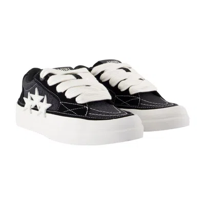 Amiri Low-top Suede And Sequined Canvas Sneakers In Black