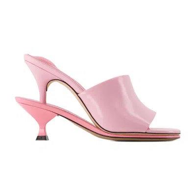 Jacquemus 100mm Les Doubles Leather Mules In Pink